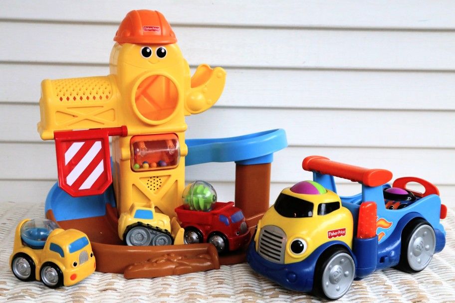 Vintage Fisher Price Lil Zoomers Roller Ball Car Sets - Sounds Work! - Construction Cars, Hot Rod, Car Carrier, Baby/ Toddler Toy Cars, Etc.