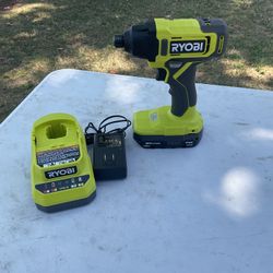 Ryobi 18 V impact driver with battery and charger