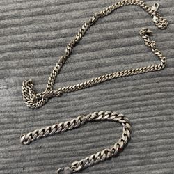 Silver 925 chain and bracelet weight 125 grams