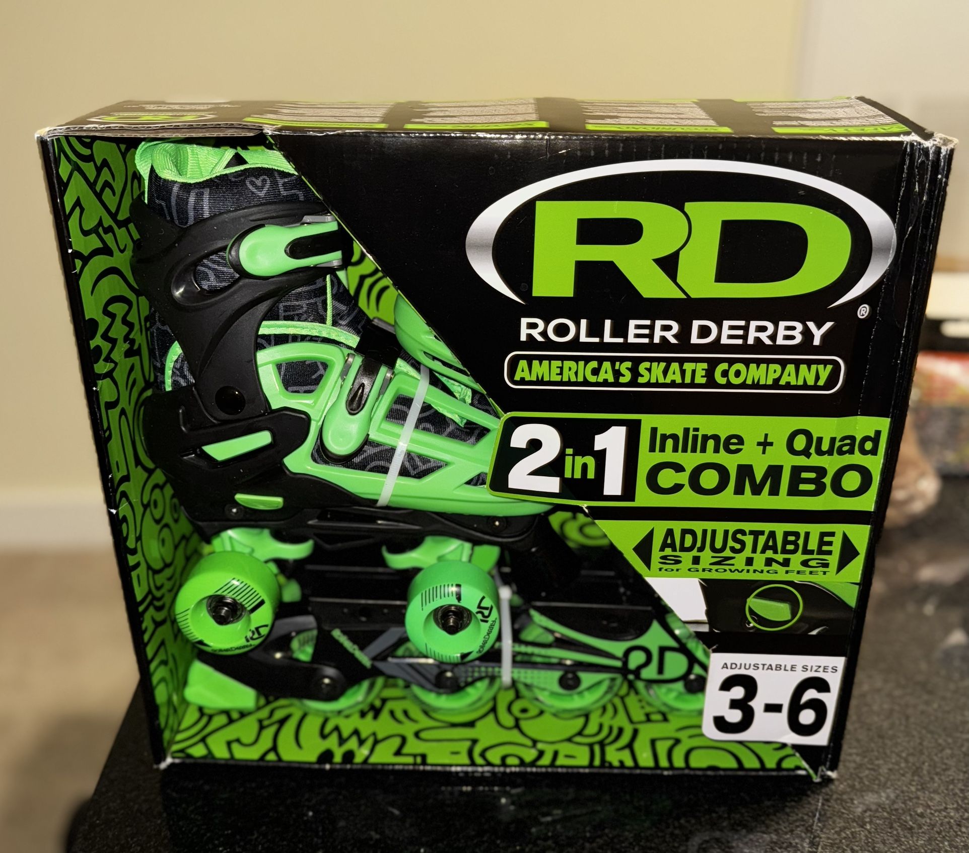 Kids Roller Skates/Roller Blades (2 in 1 - Inline+Quad)