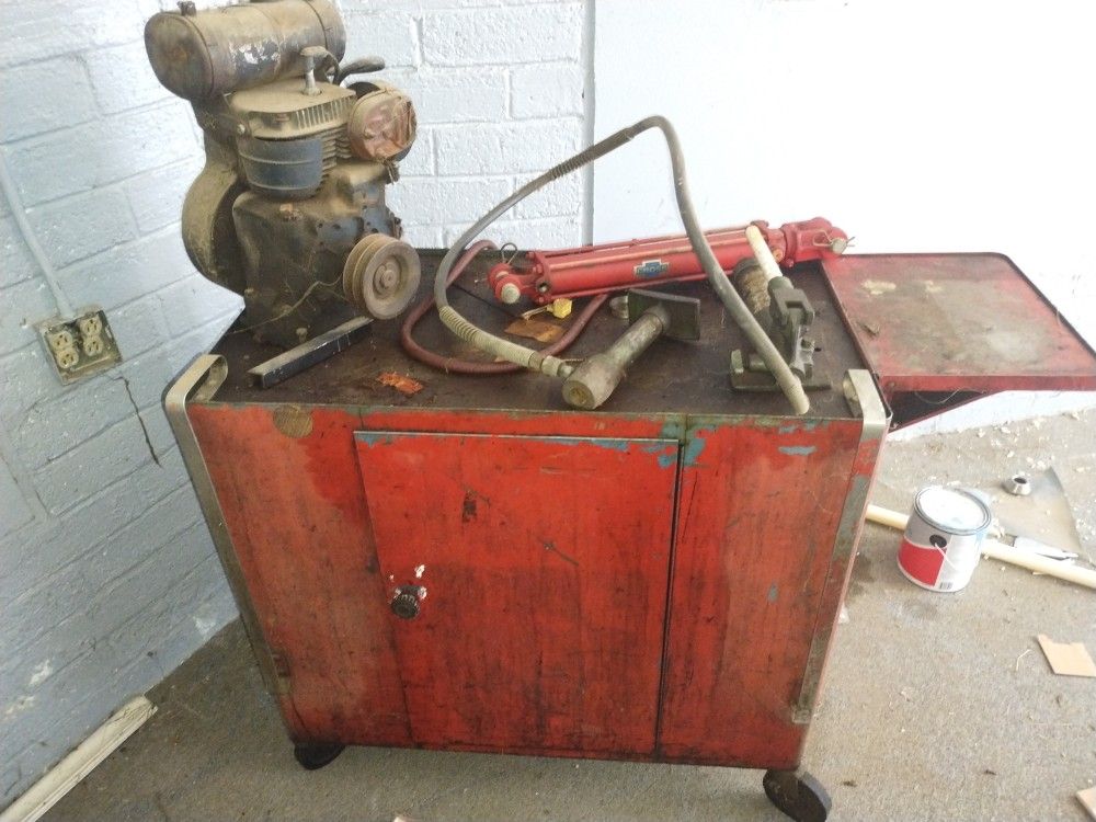 Rolling Tool chest , old school Kohler motor+ more