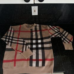 Burberry Check Pattern Sweatshirt 