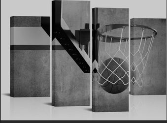 Basketball Wall Art Vintage Black and White Sports Decor Teen Boy Room