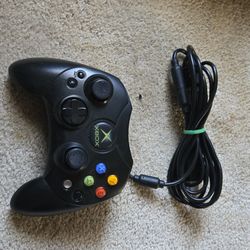 Microsoft Xbox Controller S Wired Black Model X08-69873 Original Tested Working
