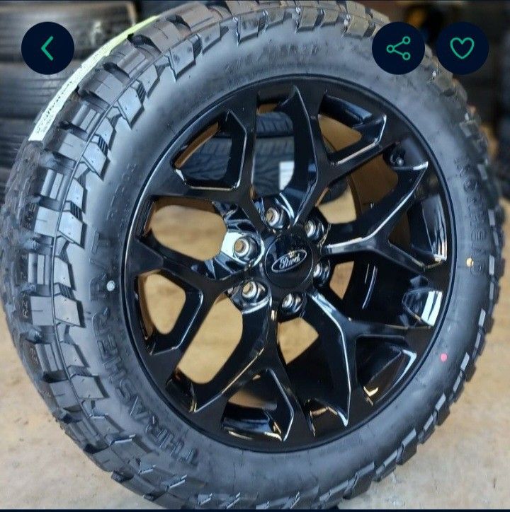 20" Ford F150 Expedition Chevy Silverado GMC Sierra Wheels & Tires OFF-ROAD Tahoe Suburban Escalade Yukon Ram Tundra Rims Rines Llantas.. Setof4
