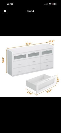 9-Drawer Dresser with Acrylic Accents