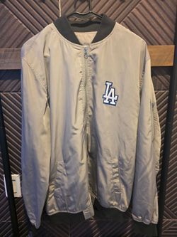 Los Angeles Dodgers JH Design Bomber Jacket - Light Gray - Men's XL