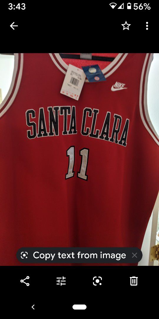 Steve Nash rare college jersey Santa Clara University