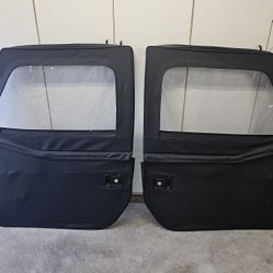 Bestop (contact info removed) Black Diamond 2-Piece Fabric Doors for 2007-2018 Jeep Wrangler JK-Front