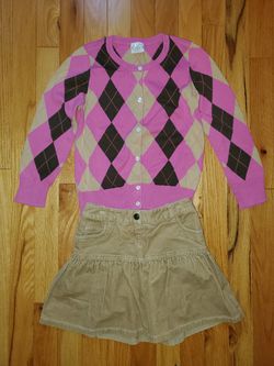 Brand New TALBOTS Kids Cardigan & Skirt (Size: 6)
