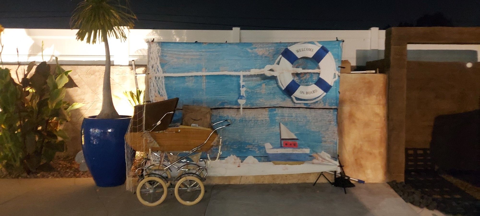 Vintage Stroller And Backdrop