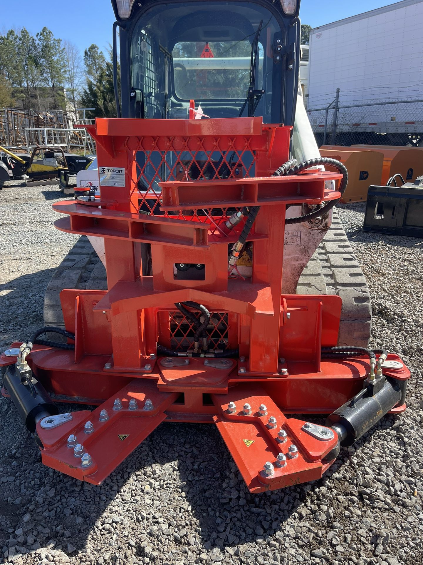 Tree Shear With Grapper Skid Steer Attachment Hydraulic Forestry 