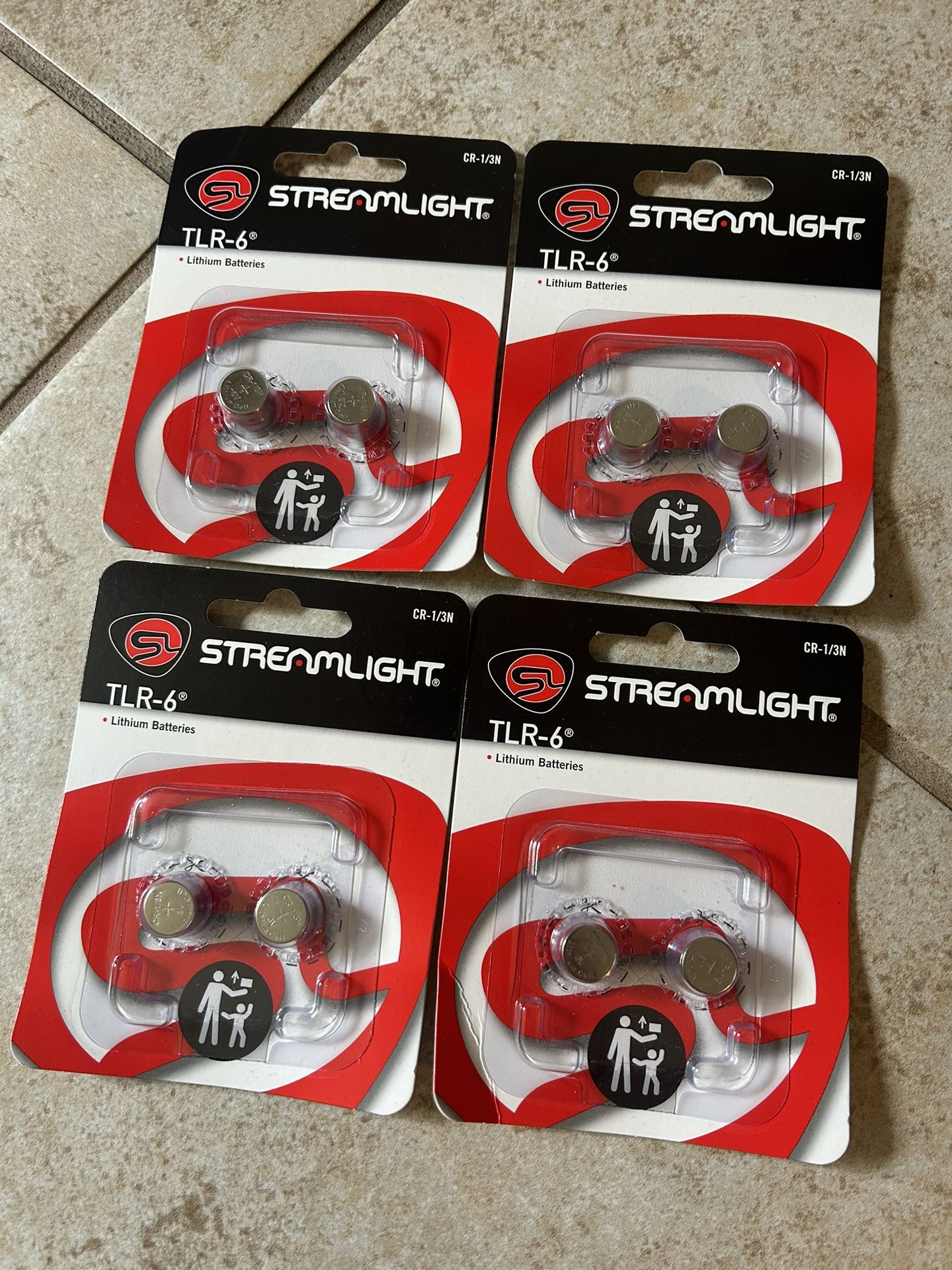 🔋 Streamlight TLR-6 CR-1/3N Lithium Batteries (4 Packs) – Brand New