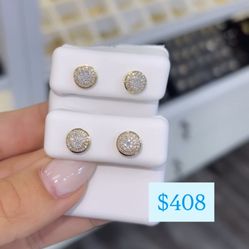 10K Real Diamond Earrings 