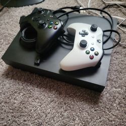Xbox One X With 2 Controllers 
