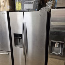 whirlpool side  by side counter depth refrigerator