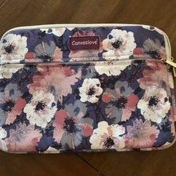 Canvaslove Camellia Pattern Laptop Sleeve Case Bag with Pocket For MacBook 13/14”
