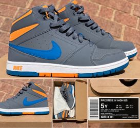 Nike Prestige IV High GS Sneakers – Youth Size 5Y – Gray, Blue