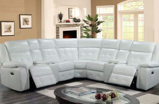 Amazon White Power Reclining Sectional ASK,  Recliner, Chair, Sleeper Sofa, Ottoman