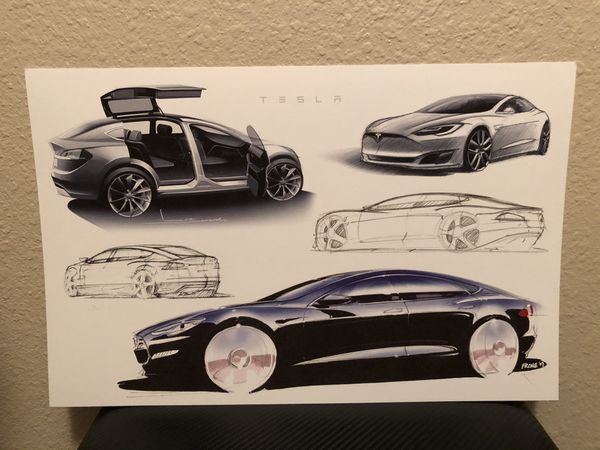 tesla model s sketch