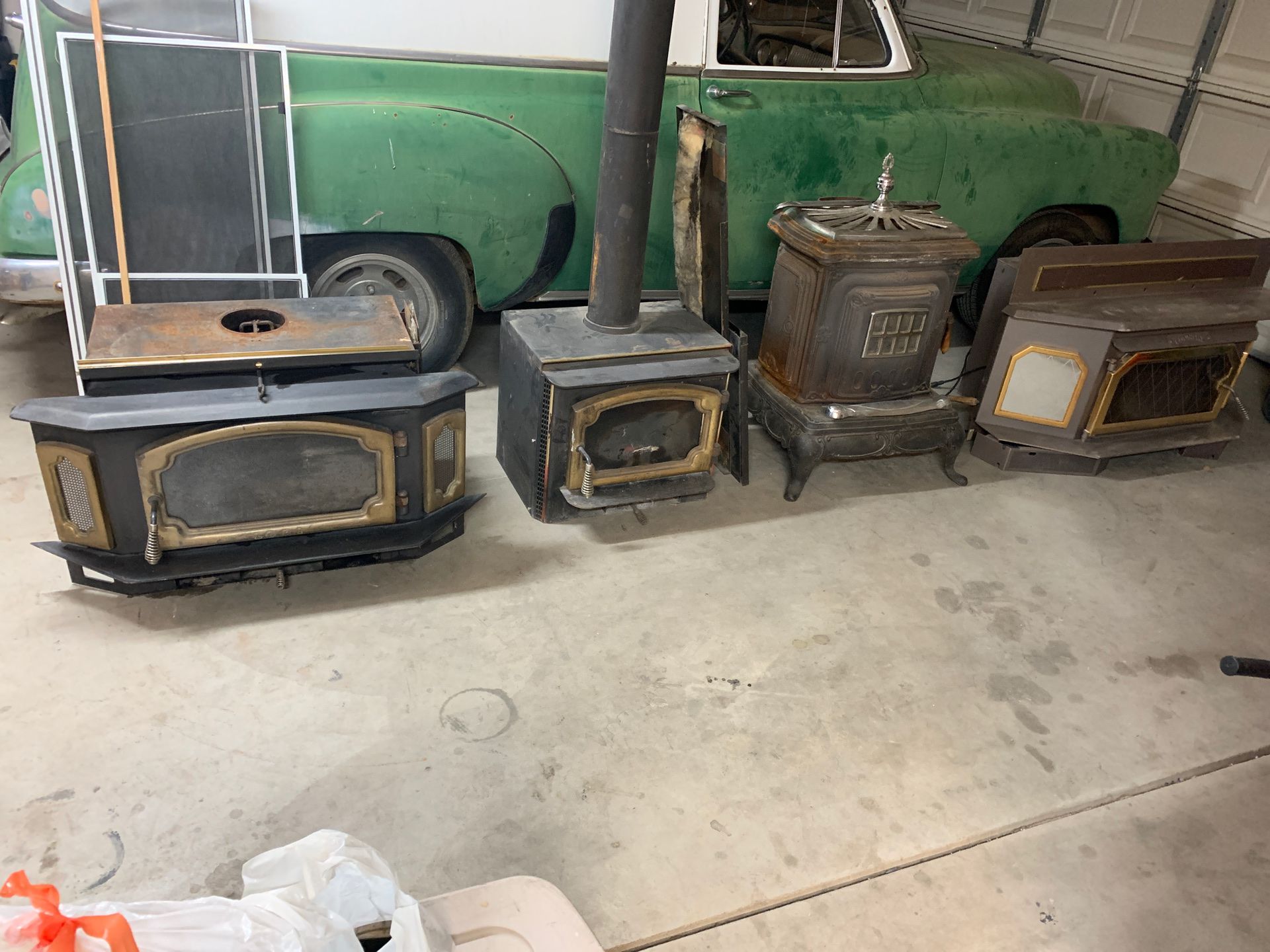 Wood burning stoves (3rd one from left SOLD)