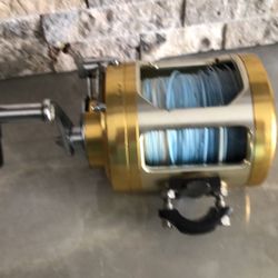 Penn International 50 WIDE Fishing Reel that’s been TWO SPEEDED & Turn LEFT HANDED by Cal Sheets.