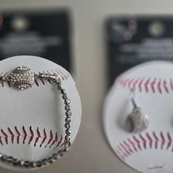 Baseball Bling Bracelet And Earrings