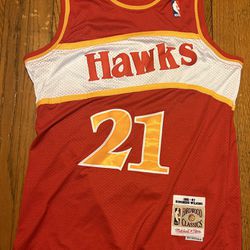 ATL Hawks Sz L #21 D. Wilkins Throwback Jersey