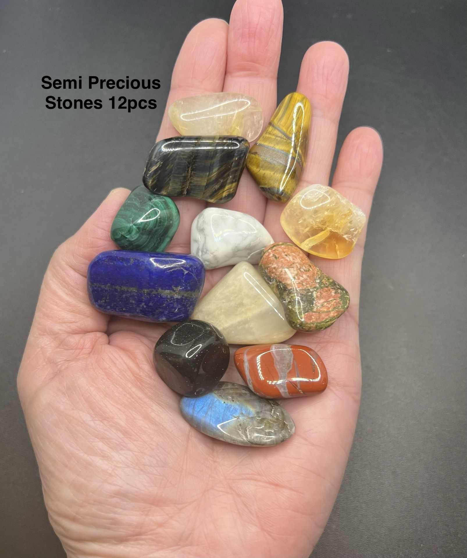 Semi Precious Stones 12 pcs 121g Total