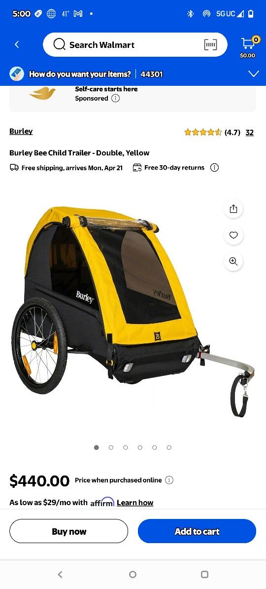 Bee Dual Seat Bike Trailer 