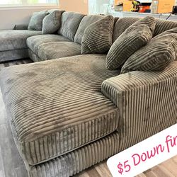 $10 Down Finance Sectional Sleeper Sofa Bedroom Set Queen Bed King Bed Mattress Bunk Bed Vanity Dining Table 