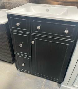 $165 Each 24” Solid Wood Frame Bathroom Vanity w/ Sink Storage Cabinet