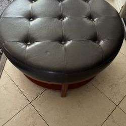 Leather/Wood Coffee Table