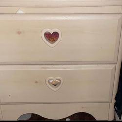 Wooden Heart Dresser And Mirror