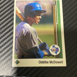 1989 Oddibe McDowell, Texas Rangers baseball card