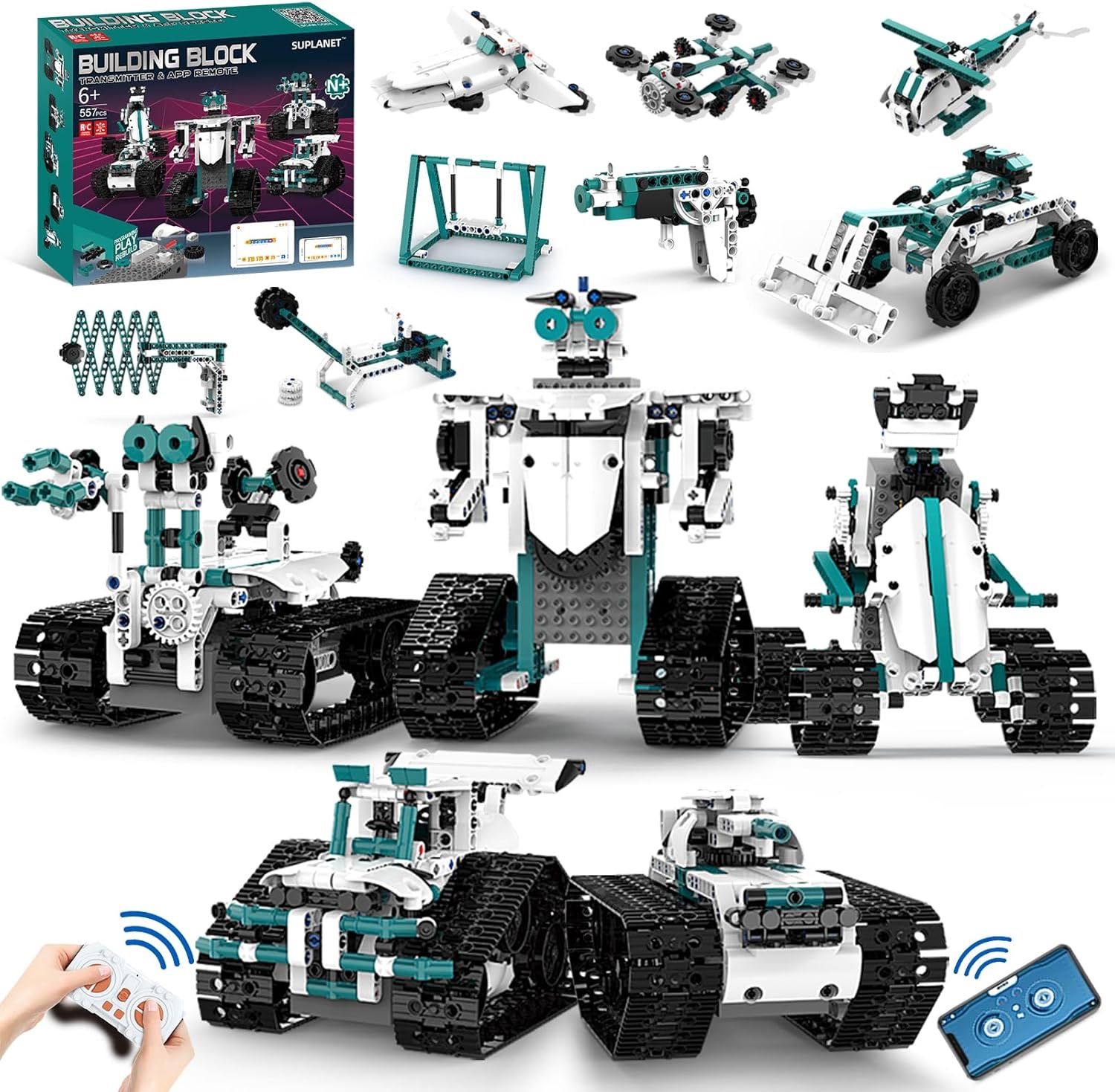 STEM Robot Toys for 8-14, 12 in 1 Remote Control Robot Toys for Kids, Programmable Building Robot Kit Birthday Present for Science Educational