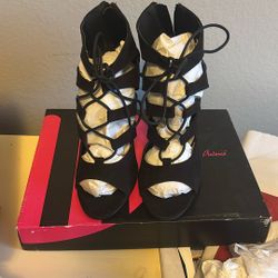 Microfiber high heels