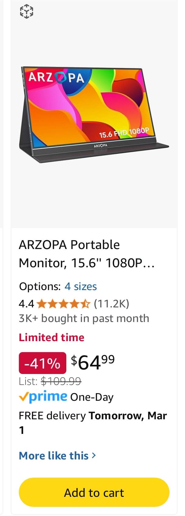 S1 Portable Monitor For Gaming etc