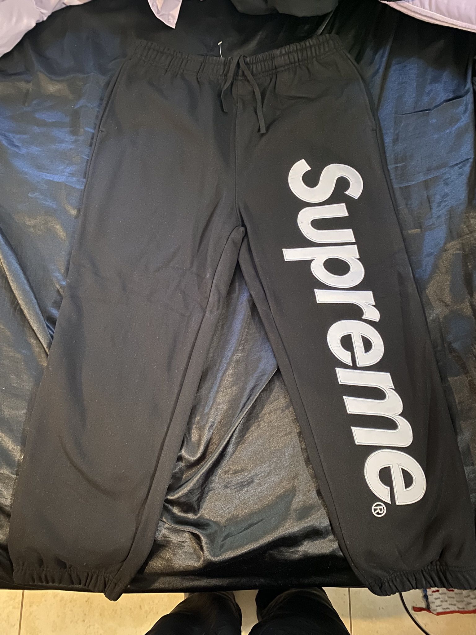 Black Supreme Sweatpants