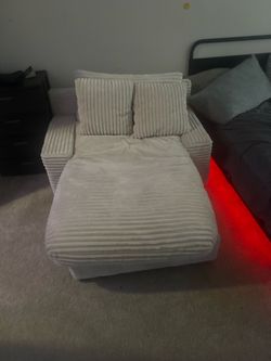 $150 Chaise Chair - Grey- Like  New $75