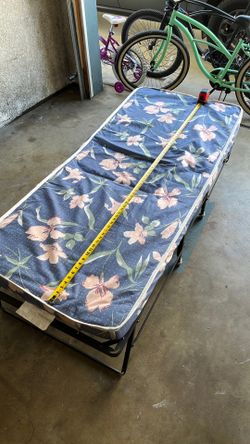 Rollaway Metal Bed Frame and Mattress