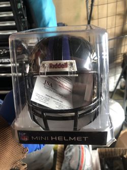 Joe Flaco signed mini helmet, JSA certified