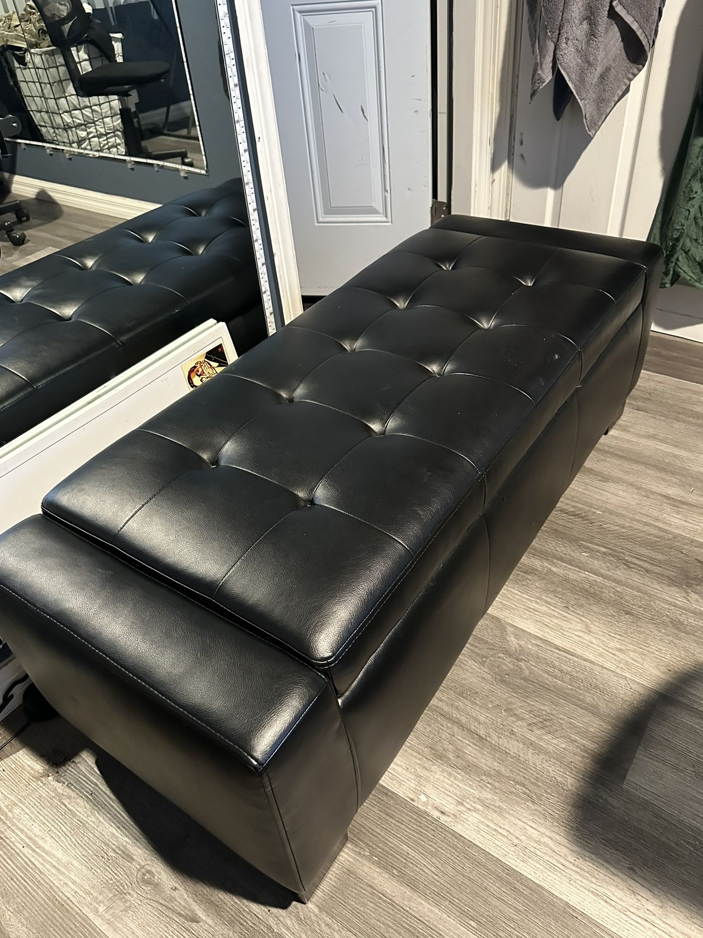 Black Sofa Storage Bench 