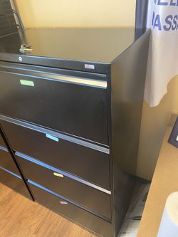 2 Large Black Alera File Cabinets