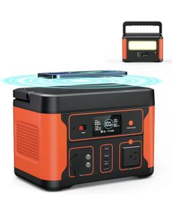 600W Portable Power Station Come with Solar Panels (Peak 1200W),Solar Generator Backup 512Wh LiFePO4 Battery Pack with 110V AC Outlet, Pure Sine Wave
