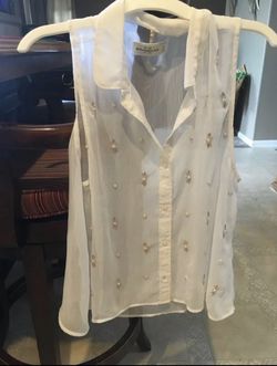 Abercrombie Fitch XS sheer beaded blouse