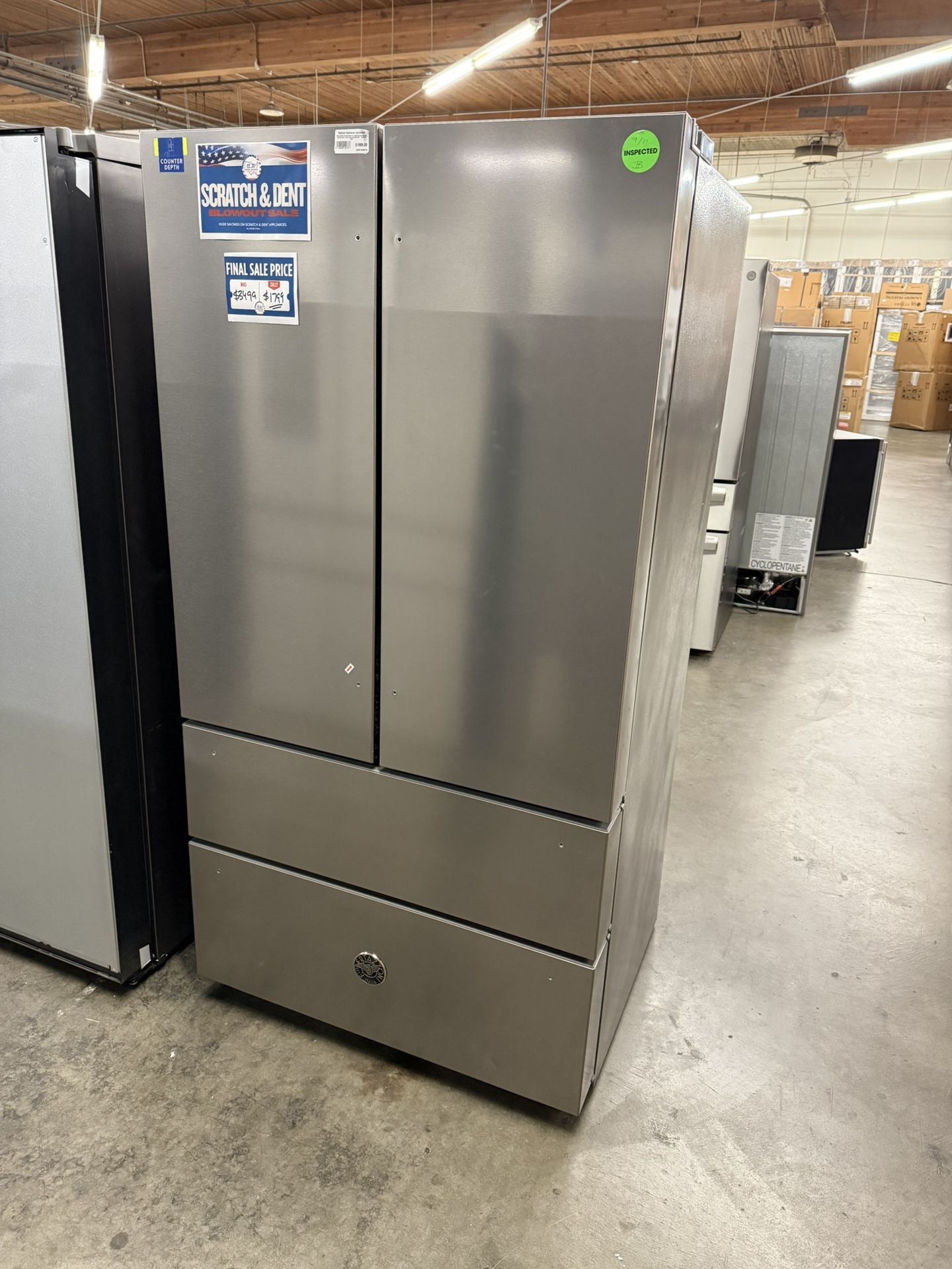 Bertazzoni Professional Series REF36FDFIXNV Refrigerator Scratch and Dent Sale
