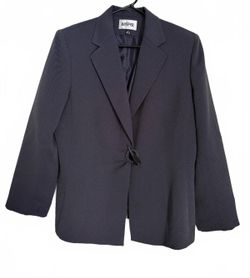 Kasper Women's Blazer Jacket Size 12 Blue Heritage Classic City Chic Work Preppy