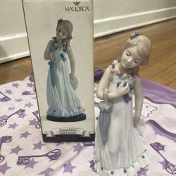 Josephine With Umbrella Mallorca by Studio Porcelain Figurine Girl Hat Glossy