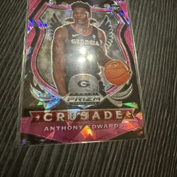 2020 Anthony Edwards Rookie Basketball Card Pink Cracked Ice Prizm Parallel Minnesota Timberwolves
